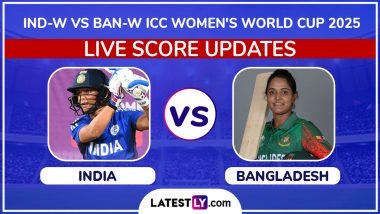 Match Called Off Due to Rain | India vs Bangladesh ICC Women's World Cup 2025 Highlights: IND-W vs BAN-W Ends in Washout, Teams Share Point Each