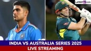 On Which Channel India vs Australia 2025 Live Telecast in India Will Be Available? How To Watch IND vs AUS ODI and T20I Cricket Matches Free Live Streaming Online?