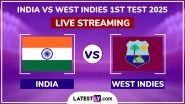 India vs West Indies Free Live Streaming Online, 1st Test 2025 Day 3: How To Watch IND vs WI Cricket Match Live Telecast on TV?