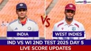 IND Win By 7 Wickets | India vs West Indies 2nd Test 2025 Day 5 Highlights: Hosts Secure 2-0 Clean Sweep, Shubman Gill Wins First Test Series as Captain