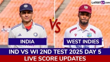 IND Win By 7 Wickets | India vs West Indies 2nd Test 2025 Day 5 Highlights: Hosts Secure 2-0 Clean Sweep, Shubman Gill Wins First Test Series as Captain