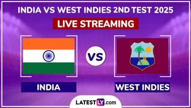 India vs West Indies Free Live Streaming Online, 2nd Test 2025 Day 4: How To Watch IND vs WI Cricket Match Live Telecast on TV?