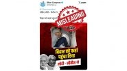 Did a Passenger Sleep in the Train's Toilet? As Congress Takes Dig at PM Narendra Modi and Bihar CM Nitish Kumar, Indian Railways Reveals Truth About Viral Photo