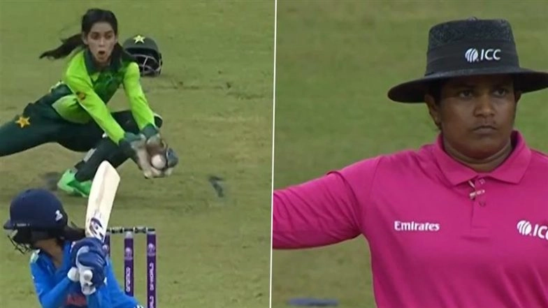 From Ecstasy to Agony! Jemimah Rodrigues Survives After Being Caught Behind As Umpire Adjudges Diana Baig's Delivery No Ball in IND-W vs PAK-W ICC Women's World Cup 2025 Match (Watch Video)