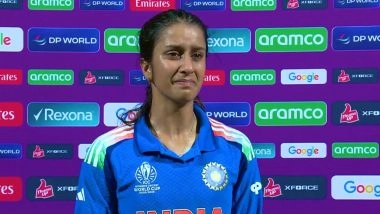 Jemimah Rodrigues Breaks Down in Tears, Quotes Bible Verse While Receiving POTM Award As India Beat Australia to Enter ICC Women's World Cup 2025 Final (Watch Video)