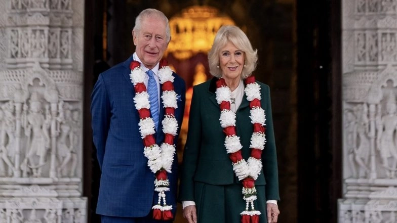 King Charles, Queen Camilla Visit BAPS Shri Swaminarayan Temple in London's Neasden To Mark Its 30th Anniversary (See Pics and Videos)