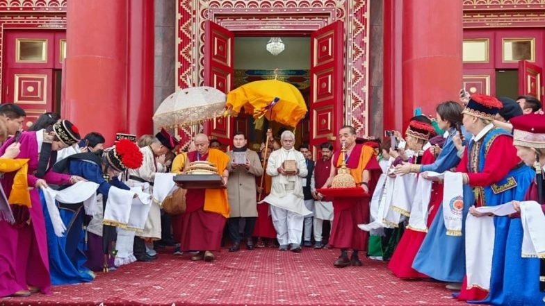 Buddha Relics: Jammu and Kashmir LG Manoj Sinha Returns to India With Holy Relics of Lord Buddha (See Pics)