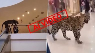 'Leopard in Gurgaon Mall' Video Real or Fake? Viral Reel Claiming Leopard Attack in Gurugram Is AI-Generated, Reveals Fact Check