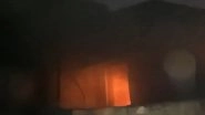 Mainpuri Fire: Massive Blaze Erupts in Godown on Karhal Road in Uttar Pradesh, Firefighting Operations Underway (Watch Video)