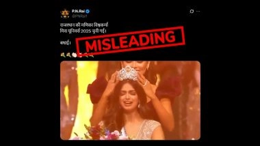 Did India's Manika Vishwakarma Win Miss Universe 2025 Title? Fake News Circulated Online With Old Video of Miss Universe 2021 Winner Harnaaz Sandhu