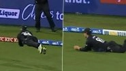 Mark Chapman Catch Video: Watch New Zealand Cricketer Take Stunning Diving Grab to Dismiss Alex Carey During AUS vs NZ 3rd T20I 2025