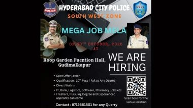 Mega Job Mela in Hyderabad: Police To Organise Job Fair To Provide Employment Opportunities to Freshers and Experienced Candidates; Check Date, Timings and Other Details