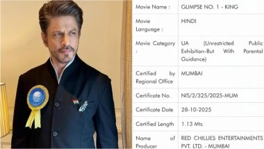 ‘King’: Is Shah Rukh Khan Dropping ‘Glimpse No 1’ of His Upcoming Action Entertainer? Don’t Fall for This Fake ‘Censor Board’ Certificate Going Viral!