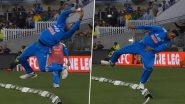 Mohammed Siraj Sensationally Saves Five Runs By Showing Acrobatic Fielding Display Near Boundary Line During IND vs AUS 1st ODI 2025 (Watch Video)
