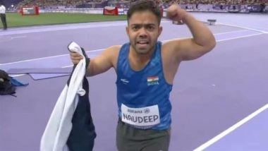 Navdeep Singh Celebrates Aggressively After Winning Silver Medal in Men’s Javelin Throw F41 Final at World Para Athletics Championships 2025 (Watch Video)