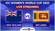New Zealand Women vs Sri Lanka Women Free Live Streaming Online of ICC Women&rsquo;s Cricket World Cup 2025: How To Watch NZ-W vs SL-W CWC Match Free Live Telecast in India?