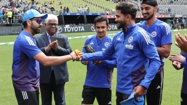 'You Are Going to Be An All-Format Great' Rohit Sharma Tells Nitish Kumar Reddy While Handing All-Rounder ODI Debut Cap Before IND vs AUS 1st ODI 2025 (Watch Video)