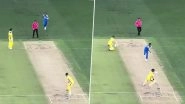 Nitish Kumar Reddy Shows Aggression, Throws Ball At Matt Renshaw in Follow Through During IND vs AUS 1st ODI 2025 (Watch Video)