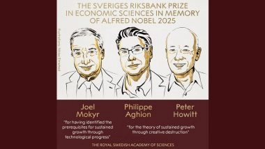 Nobel Prize in Economic Sciences 2025 Winners: Joel Mokyr, Philippe Aghion and Peter Howitt Win Nobel Award for Explaining 'Innovation-Driven Economic Growth'