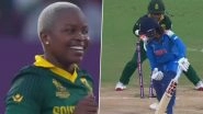 Harleen Deol Wicket Video: Watch Nonkululeko Mlaba Castle Indian Batter With Stunning Delivery During IND-W vs SA-W ICC Women&rsquo;s World Cup 2025 Match