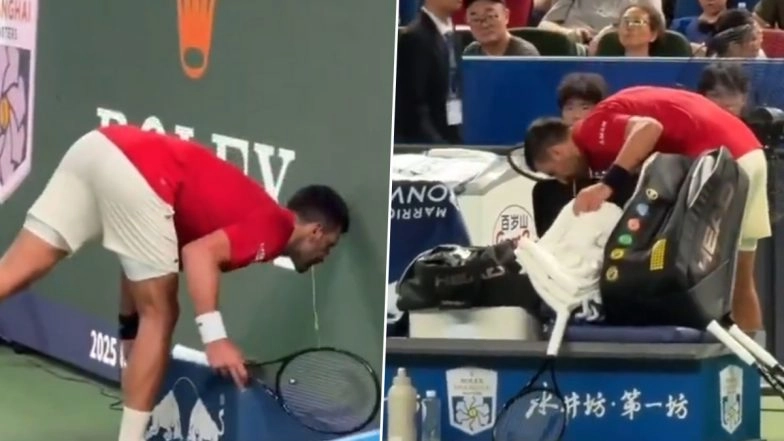 Novak Djokovic Vomits Amid 'Brutal' Conditions During Shanghai Open 2025 Match Against Yannick Hanfmann (Watch Video)