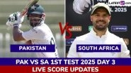 SA 51/2 in 22 Overs (Target: 276) at Stumps | Pakistan vs South Africa Highlights of 1st Test 2025 Day 3: Ryan Rickelton, Tony de Zorzi Play Out Tough Session, Keep Chances Alive