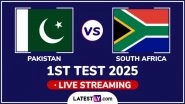 Pakistan vs South Africa Free Live Streaming Online, 1st Test 2025: How To Watch PAK vs SA Cricket Match Live Telecast on TV in India?