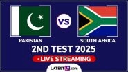 Pakistan vs South Africa Free Live Streaming Online, 2nd Test 2025: How To Watch PAK vs SA Cricket Match Live Telecast on TV in India?