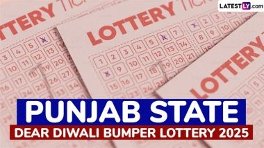 Punjab State Dear Diwali Bumper Lottery 2025 Result Live Streaming: Watch Live Draw Results, Know 1st Prize Winner Name and Winning Ticket Number