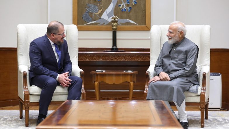 PM Narendra Modi Meets Qualcomm CEO Cristiano Amon, Discusses India’s AI Advancements, Innovation and Skilling