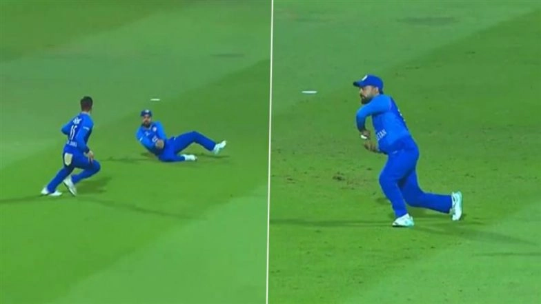 Rashid Khan Catch Video: Watch Afghanistan Captain Take Spectacular Sliding Grab To Dismiss Tanzid Hasan Tamim During AFG vs BAN 1st T20I 2025