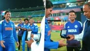 BCCI Secretary Devajit Saikia Presents Richa Ghosh Best Fielder's Medal After India Women Defeat Sri Lanka Women in ICC Women's World Cup 2025 Opener (Watch Video)