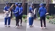 Rohit Sharma Takes Yashasvi Jaiswal's Bat, Shadows With It Before Southpaw Batter's Net Session Ahead of IND vs AUS 2nd ODI 2025 (Watch Video)