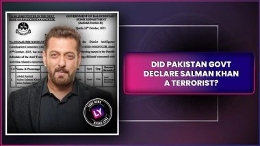 Fact Check: Salman Khan Declared a Terrorist by the Pakistan Govt Over Balochistan Comment in Riyadh?