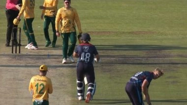 Namibia vs South Africa Video Highlights, One-Off T20I 2025: Watch Gerhard Erasmus and Co Stun Proteas in First Meeting Between Two Nations