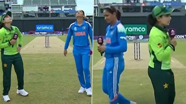 Bizarre! Pakistan Captain Fatima Sana Calls ‘Tails’, Match Referee Shandre Fritz and Presenter Mel Jones Say ‘Heads’ Instead During Toss of IND-W vs PAK-W ICC Women’s World Cup 2025 Match (Watch Video)