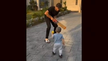 Shaheen Afridi Plays Cricket With His Son Aliyaar, Adorable Video Goes Viral Ahead of PAK vs SA 2nd Test 2025