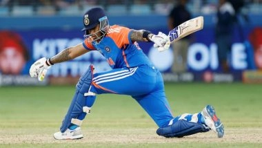Suryakumar Yadav Becomes Second Indian After Rohit Sharma to Join 150 T20I Sixes Club; Achieves Feat Suryakumar Yadav Completes 150 Sixes In T20Is, Achieves Feat During IND vs AUS 1st T20I 2025