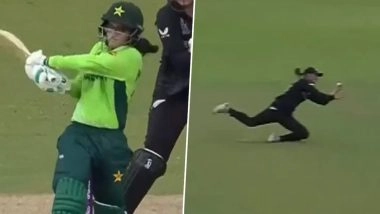 Suzie Bates Takes Sharp Catch to Help Jess Kerr Dismiss Muneeba Ali During PAK-W vs NZ-W ICC Women's World Cup 2025 Match (Watch Video)