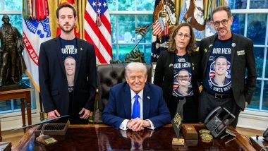 Donald Trump Holds Talks With Former Hamas Hostage, Family of Slain IDF Soldier As Gaza Conflict Reaches 2-Year Mark (See Pics)