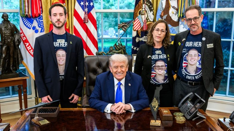 Donald Trump Holds Talks With Former Hamas Hostage, Family of Slain IDF Soldier As Gaza Conflict Reaches 2-Year Mark (See Pics)