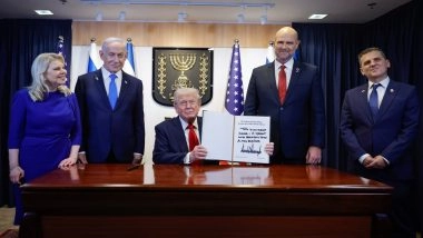 ‘Great and Beautiful Day’: US President Donald Trump Writes in Knesset Guestbook As Hamas Releases 20 Israeli Hostages Under His Gaza Peace Plan