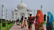 Taj Mahal Reel Row: Foreign Tourists Dance on Red Platform Inside Taj Mahal Premises in Agra As Guide Records Reels; Investigation Launched After Video Goes Viral