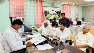 Tejashwi Yadav Files Nomination From Raghopur Assembly Constituency Ahead of Bihar Assembly Elections 2025 (Watch Video)
