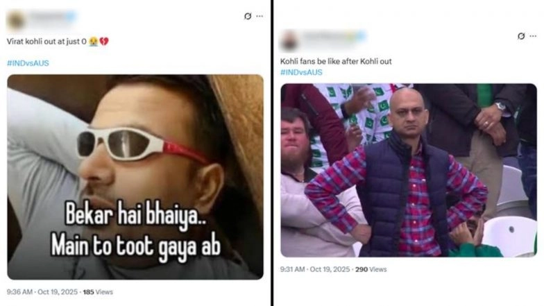 Virat Kohli Memes Go Viral After Mitchell Starc Dismisses Star Indian Batter for Duck During IND vs AUS 1st ODI 2025