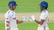 IND vs WI 2nd Test Day 1 Stumps: Yashasvi Jaiswal's Mammoth Century, Sai Sudharsan's Crafty 87 Power India to Dominant 318/2 in First Innings
