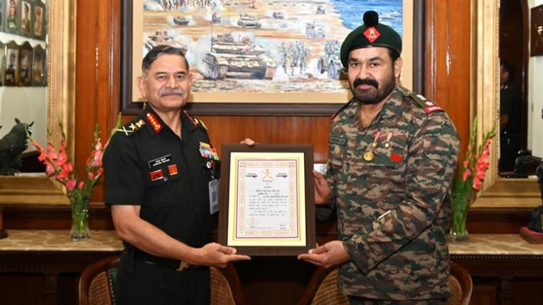Mohanlal Felicitated by Army Chief for Outstanding Contribution to Society and Armed Forces (View Pics)