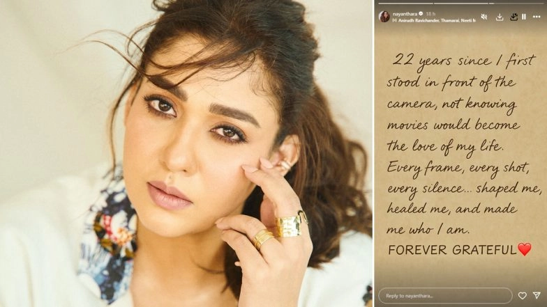 ‘Every Frame Shaped Me’: Nayanthara Pens Emotional Note on Completing 22 Years in Film Industry (View Post)
