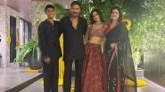 Diwali 2025: Kajol Dazzles in Black Saree, Ajay Devgn Twins with Son Yug in Blue Kurta (View Pics)