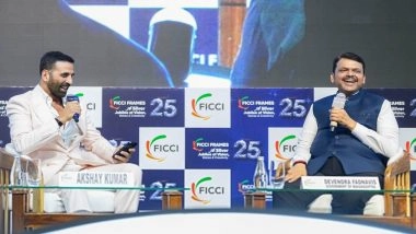 FICCI Frames 2025: Akshay Kumar Proposes Change in Shoe Designs for Maharashtra Police to CM Devendra Fadnavis at FICCI